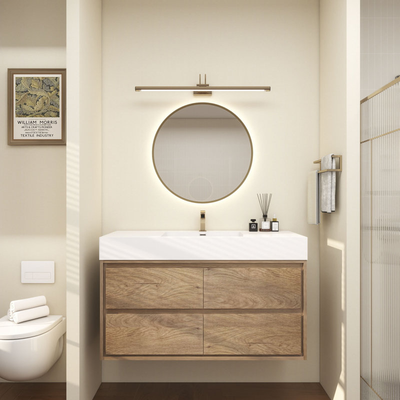 Base de meuble-lavabo 48 po Victoria, Chêne et teck