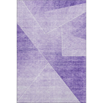Premium Machine Washable Prisco Purple Rug