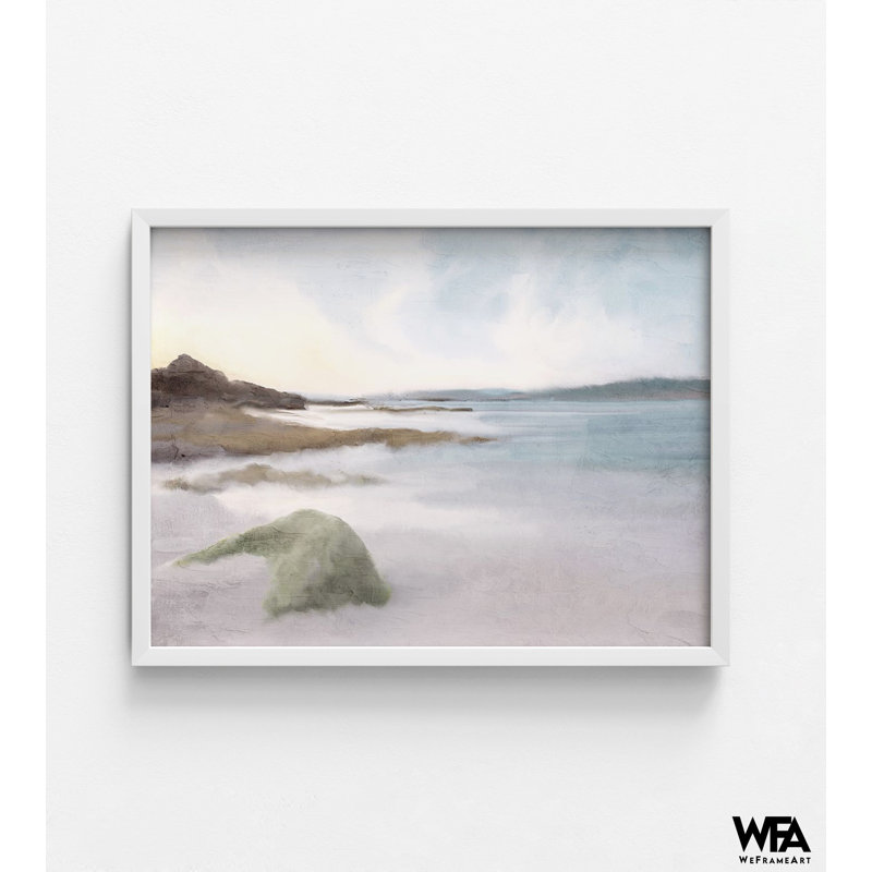 «Quiet Beach» par Ann Bailey, décor mural de restaurant bord de mer, petite auberge de jeunesse, décor de maison tropicale, impression d'art de bureau d'été