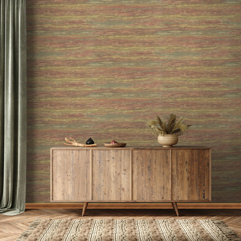 Energy Collection Grasscloth Effect Matte Wallpaper Roll, Red
