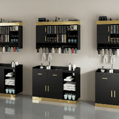 Salon Station Barber Colour Bar with Drawers and Adjustable Shelves