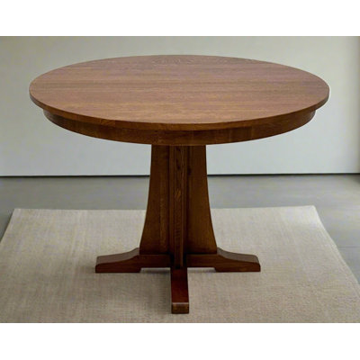 Mission Quarter Sawn Oak Round Dining Table, Kitchen Table - 42 inches by Canora Grey