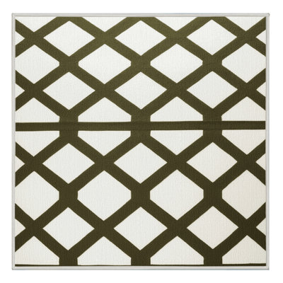 Machine Washable Trellis White Area Rug