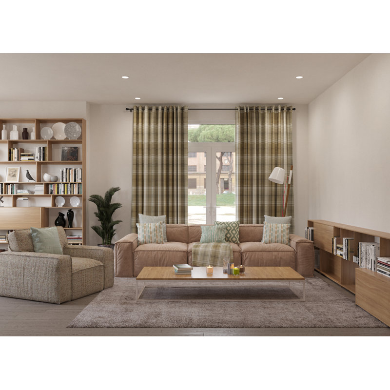 Choate Blackout Curtain Pair, 167 W x 228 D cm, Natural Grey