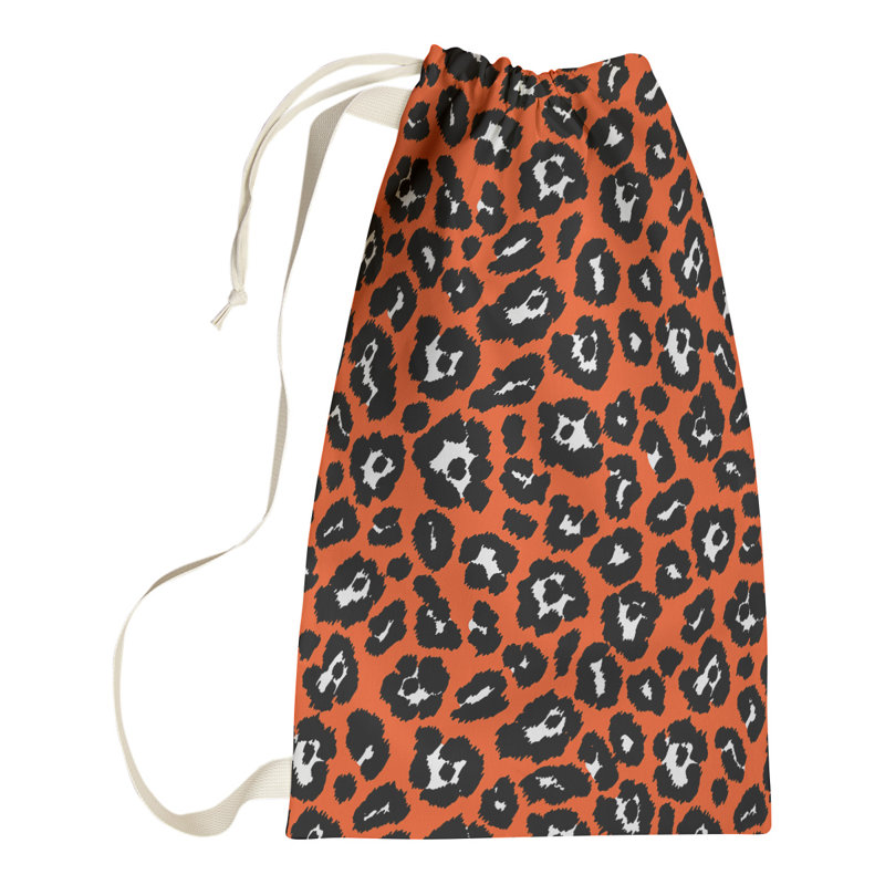 Fabric Laundry Bag with Handles, 29" H x 18" W, White/Red/Yellow, Arizona
