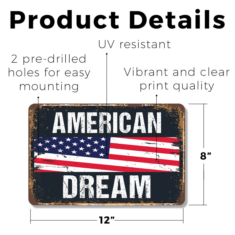 American Dream (paquet de 2) en plastique 8 po x 12 po