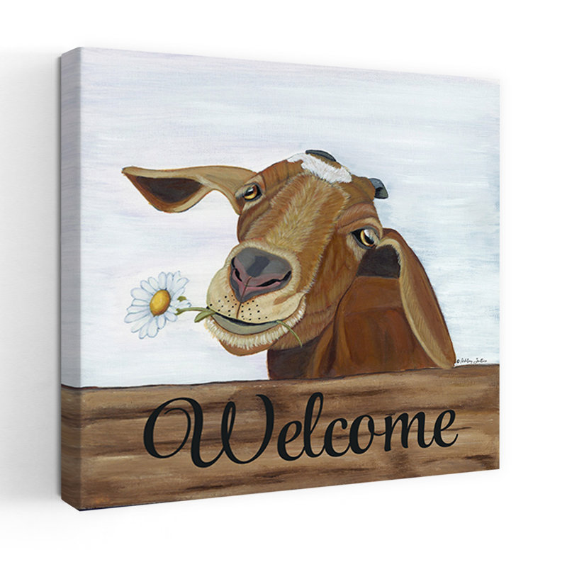 Theodore Welcome Whimsical Abstract Contemporary Daisy Animal Flower Art, 18" H x 18" W