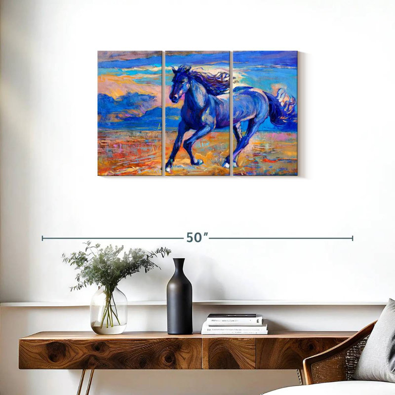Blue Horse, 20" H x 33" W