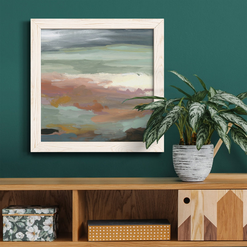 Transitions - Peinture sur toile encadrée, H 17 po x l 17 po x P 1,5 po, Cadre blanc