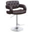 Tabouret de bar réglable brun et chrome
