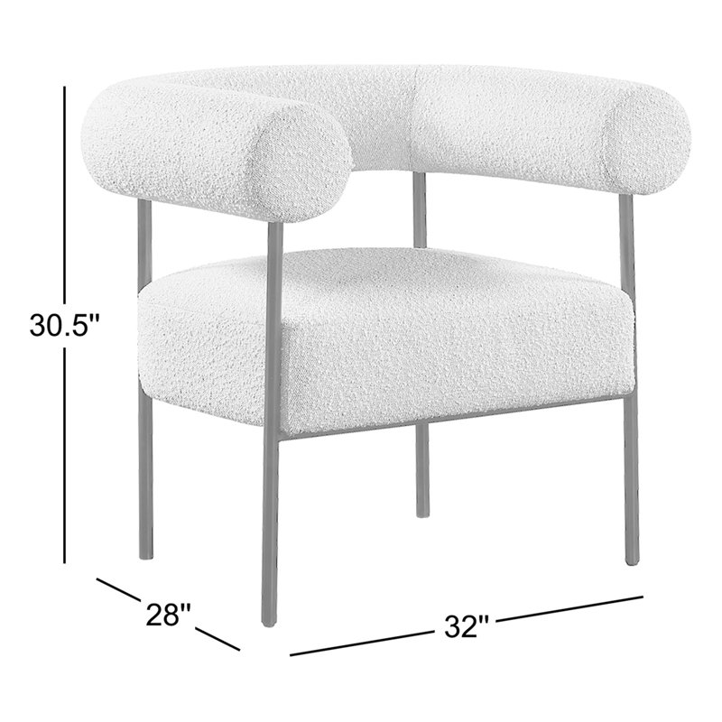 Fauteuil l 32 po Blake, Tissu crème bouclé