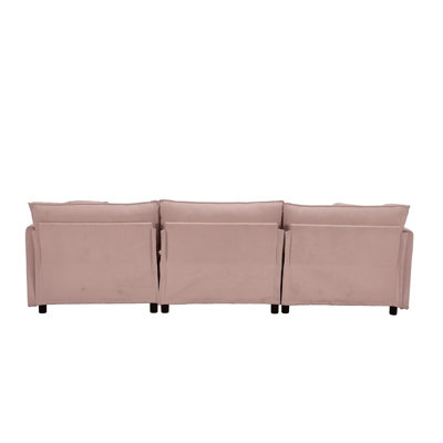 108-inch L-shaped modular frame chenille fabric sofa