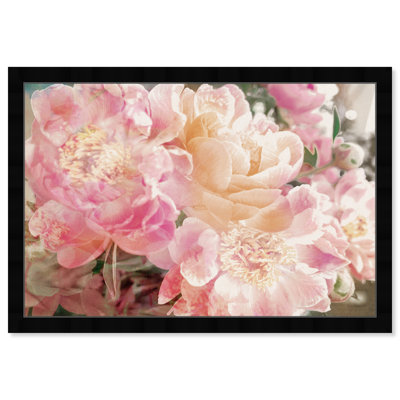 " Pink Peonies Floral Garden "