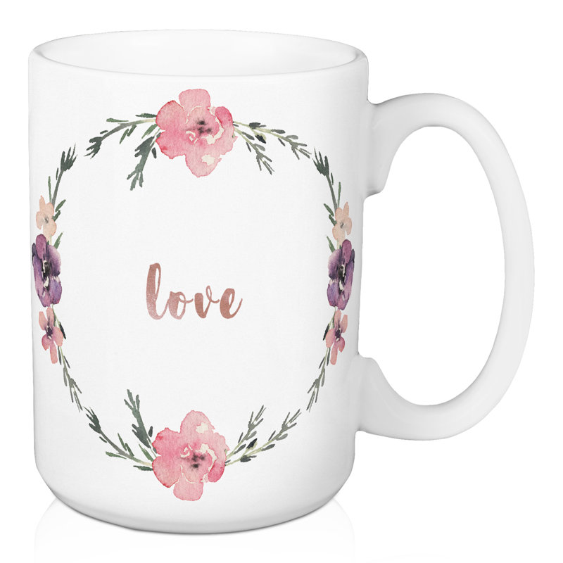 Grande tasse à café love fleurs Rosamund