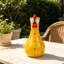 Petit vase coq rouge à long cou en résine, idéal pour décorer une table ou poser de petits bouquets.-879225815