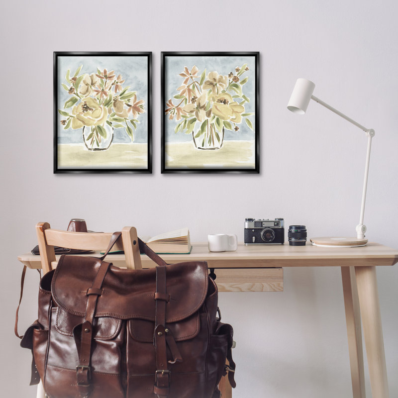 Ensemble de 2 toiles flottantes Soft Bungalow Bouquets, design par June Erica Vess, H 21 po x l 17 po
