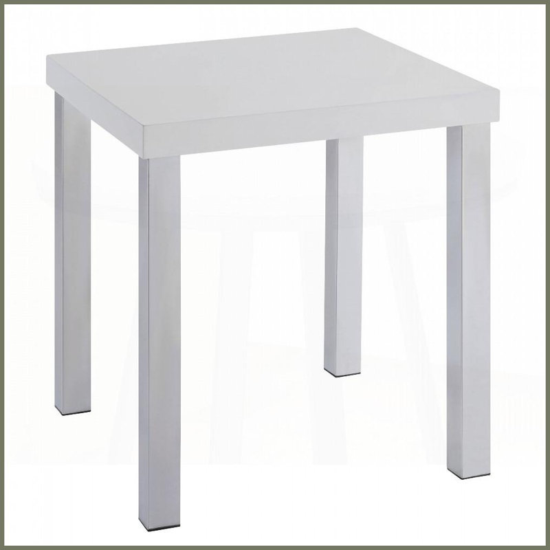 White High Gloss &amp; Chrome Coffee Table for Living Room/Bedroom: Stylish, Stable &amp; Durable Surface