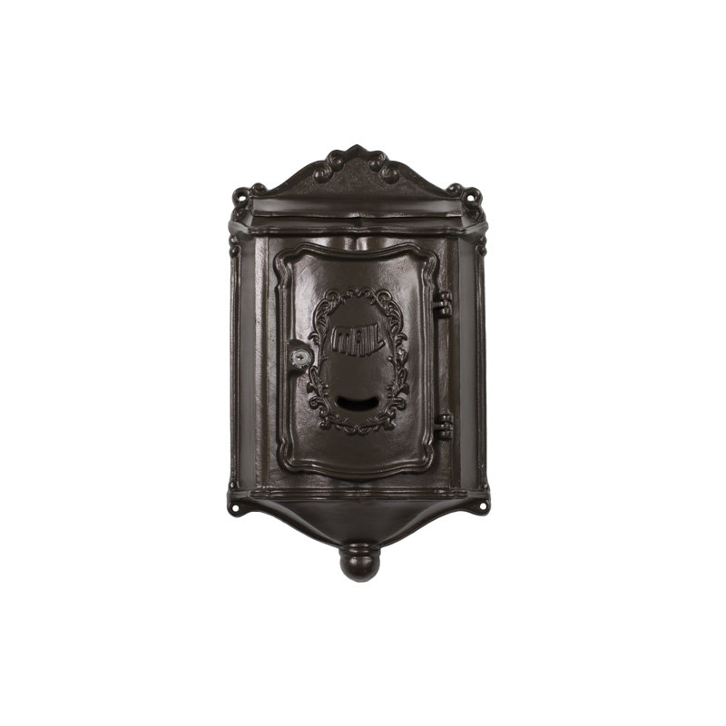 Colonial Locking Wall Mounted Mailbox, Textured Bronze