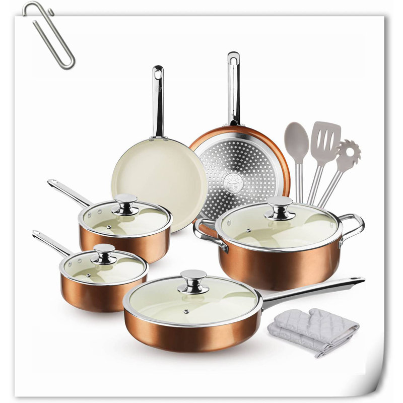 Ensemble de batterie de cuisine 13 pièces en acier inoxydable (18/10)