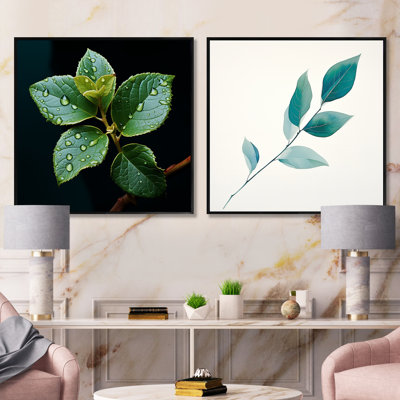 Ensemble de 2 feuilles de collage sarcelle sarcelle Expression Leaf
