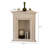 37.40"White Minimalist Triangular Carved Corner Fireplace Mantel-118103147