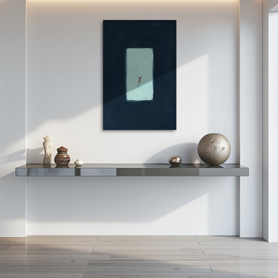 1pc Framed Canvas Wall Art Prints Poster, Navy Blue Swimming Poster, Minimalist Pool Art Posters Canvas Print Painting for Living Room Bedroom Office Bathroom Dorm Home Decor, Ready To Hang