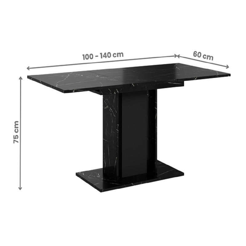 Wood Mini 100-140cm – Marble, Black