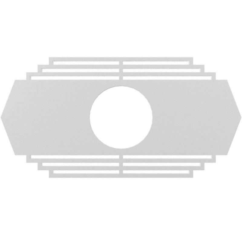 Médaillon de plafond percé en pvc de qualité architecturale Chrysler, Brut, H 16 po x l 32 po x P 1 po
