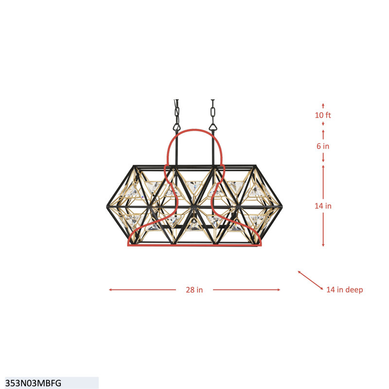 Luminaire suspendu linéaire 3 L Marcia