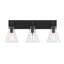 Éclairage pour meuble-lavabo moderne à intensité variable 3 lumières 24 po Avelina noir mat avec abat-jour en verre transparent