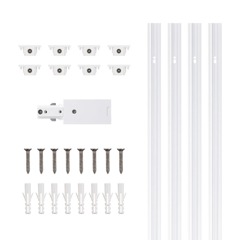 Trousse de rail Vectis H Track de 1,2 m avec alimentation et embouts, accessoire de voie à circuit unique, blanc, White
