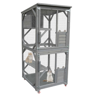 Maison de chat polyvalente en bois avec des caractéristiques avancées pour un confort félin