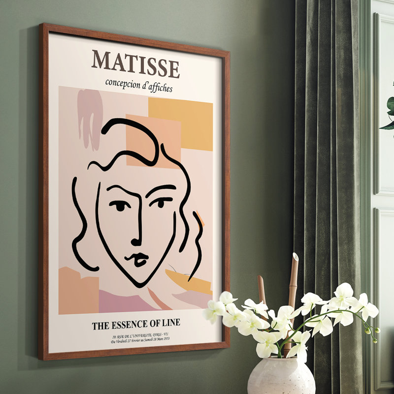 Matisse LXII, reproduction encadrée - bois massif, Brun, H 10 po x l 8 po