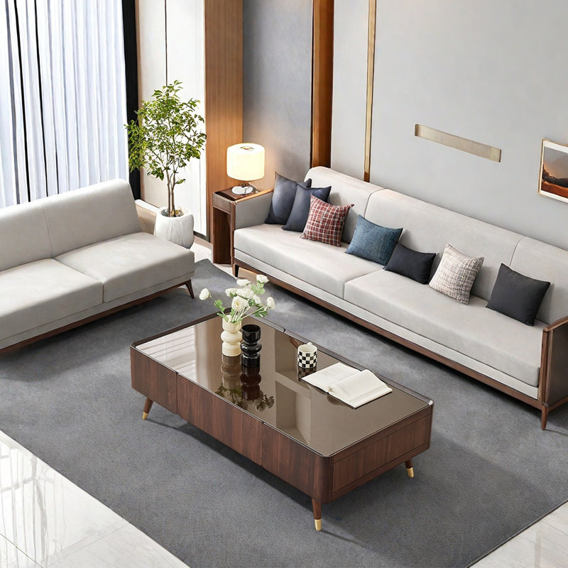 Luxury Minimalist Style Walnut Coffee Table