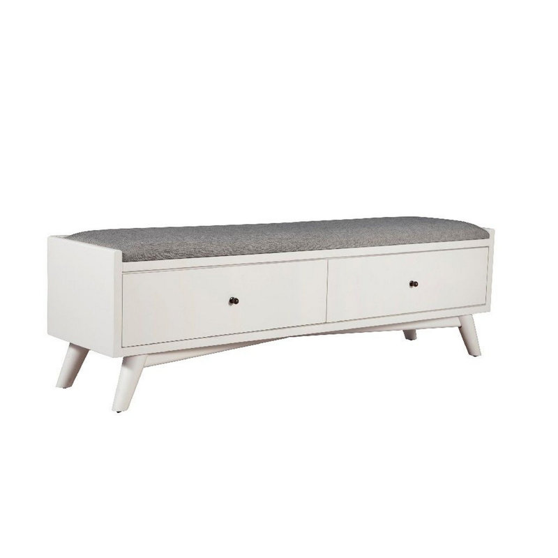 Banc de rangement Hugh, Blanc