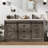 59" Double Bathroom Vanity With Sink, Faucet, Drain Assembly, Drawers, And Sliding Barn Doors