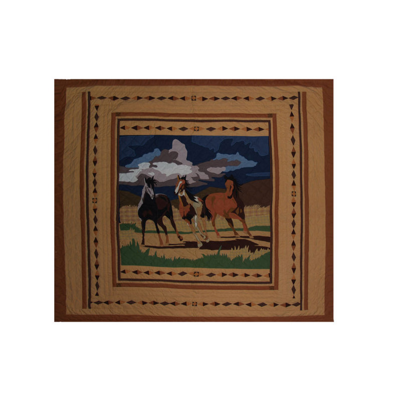 Wild Horses Rustic Cotton Quilt