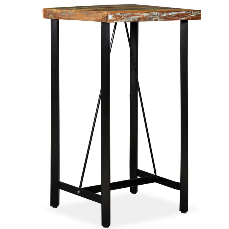 Jillian Acacia and Pine Square Wood Top Dining Table