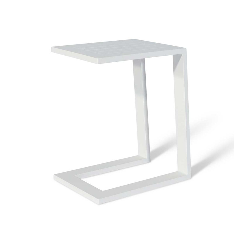 Birgitta Outdoor Fabric Aluminium Side Table - White