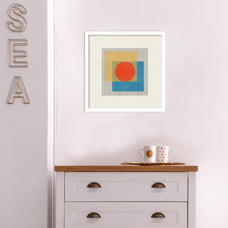 Midcentury Modern Object No 3 by Miuus, White, 13" H x 13" W x 1" D