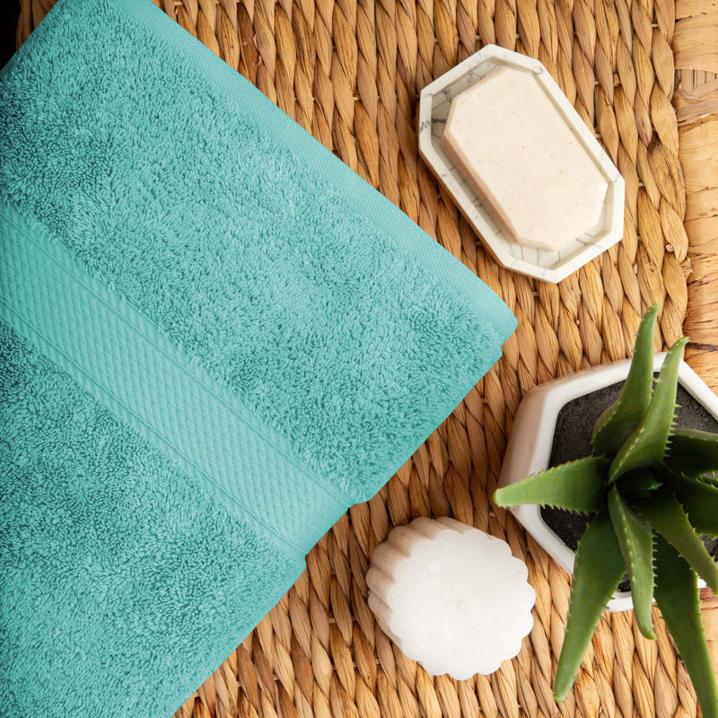Scotia Egyptian Cotton Bath Towel Set, Turquoise, 10Pc Towel Set (2Bath, 4Hand, 4Face)