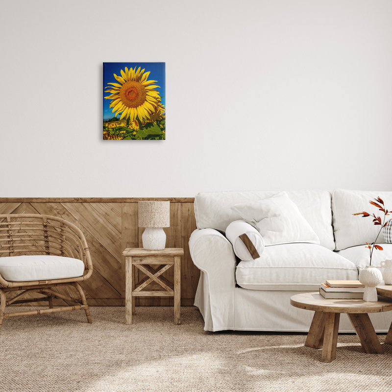 " Summery Sunflower Plant Blooming Summertime Clear Sky " by Steve Smith, Wrapped Canvas, 20" H x 16" W x 1.5" D