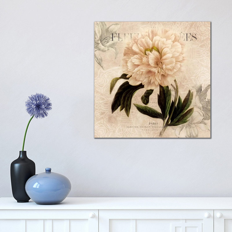 White Peony II by Carol Robinson - Painting on Canvas, Wrapped Canvas, 45.72 cm H x 45.72 cm W x 1.91 cm D