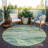 Machine Washable Indoor/Outdoor Christain ACN1248 Green Rug-109531610