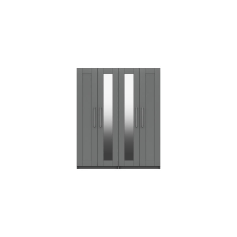 Niemeyer 4 Door Manufactured Wood Wardrobe, Dark Grey
