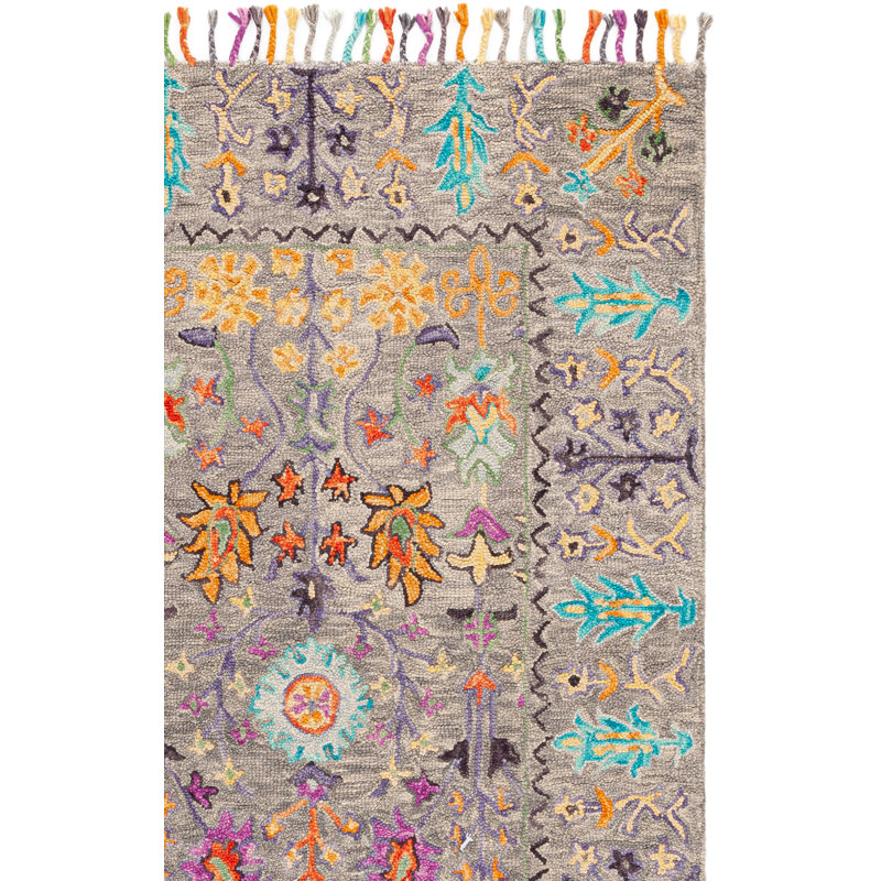 Broadmoor Blossom Hand Tufted Wool Floral Rug, Rectangle 2' x 3'