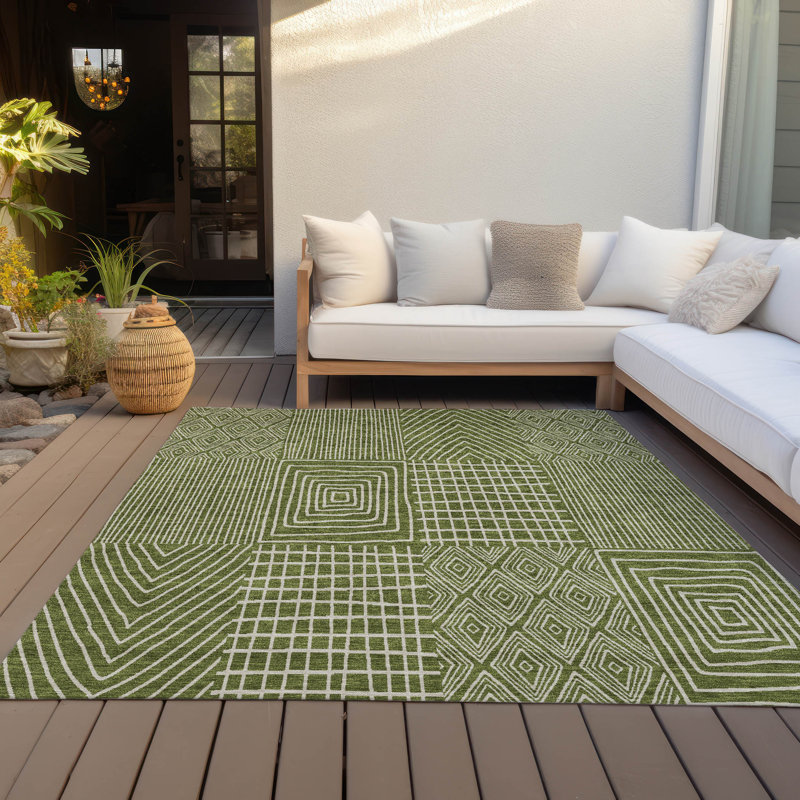 Tapis intérieur / extérieur lavable Owen Olive , 3 pi x 5 pi