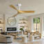 Ventilateur de plafond moderne de 52 pouces avec 3 pales en ABS et moteur à courant continu réversible sans lumière pour le salon