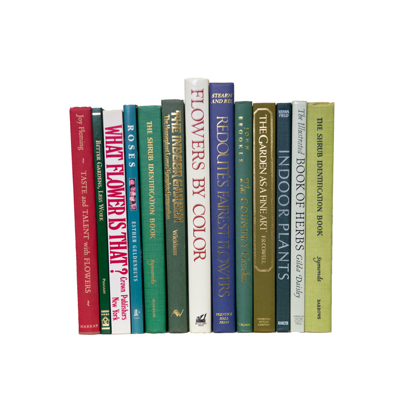 Livres décoratifs - Ensemble de livres de jardinage surdimensionné rétro - 1 pied de livres