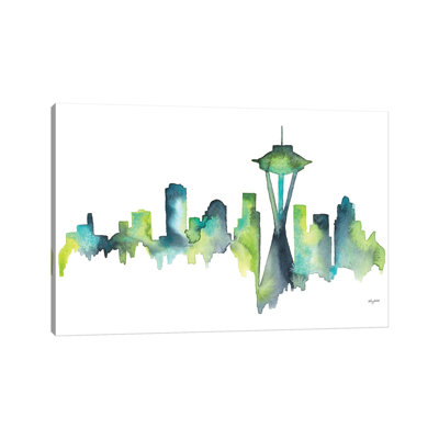 Seattle Skyline 1 Piece Wrapped Canvas Painting